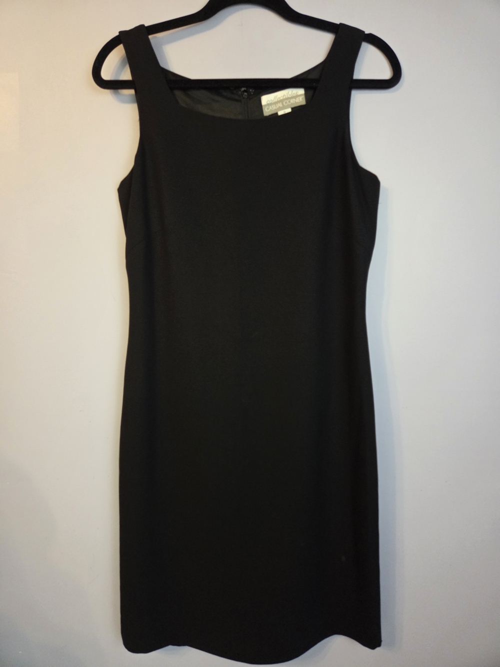 Vintage Sheath Dress Black Midi Size 8 Classic Timeless Cocktail Wedding Guest